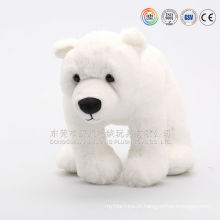 O OEM / projeta o urso polar branco super macio material de Velboa enchido com lenço